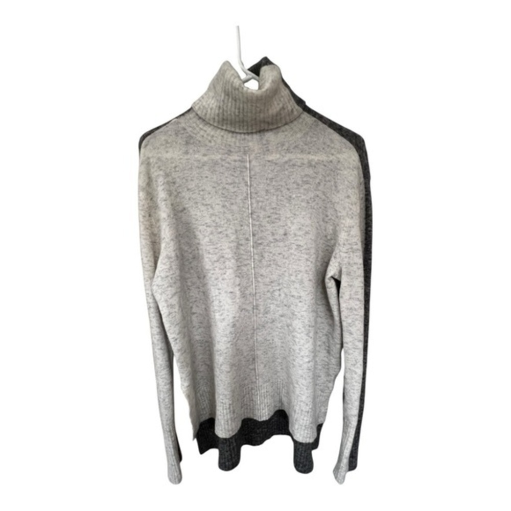 Athleta Two-Tone Gray Turtleneck Sweater